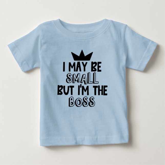 Funny baby boss word art boy baby T-Shirt (Front)