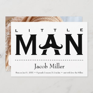 Funny Baby Boy Custom Name Birth Announcement Card