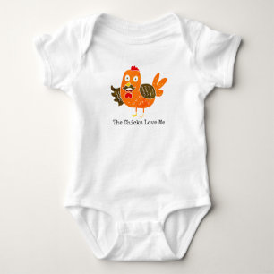 Funny Baby Clothing Farm Animal Rooster w/Moustach Bodysuit