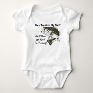 Funny Baby Dad Bass Fishing Sports Hobby Bodysuit