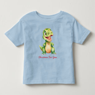 Funny baby Dinosaur eat gingerbread cookies Xmas Toddler T-Shirt
