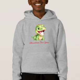 Funny baby Dinosaur eat snowman Christmas party