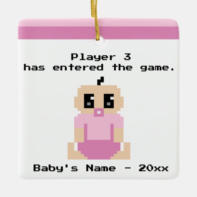 Funny Baby First Christmas Video Game Ornament (Front)