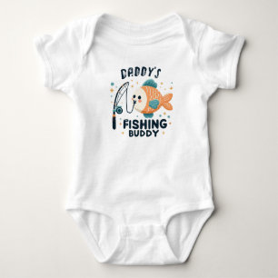 Funny Baby Fish Daddy's Fishing Buddy Baby Bodysuit