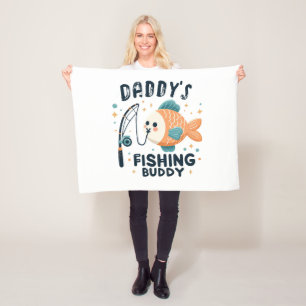 Funny Baby Fish Daddy's Fishing Buddy Cute Fleece Blanket