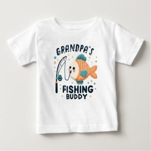 Funny Baby Fish   Grandpa's Fishing Buddy Baby Baby T-Shirt