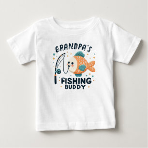 Funny Baby Fish   Grandpa's Fishing Buddy Baby T-Shirt