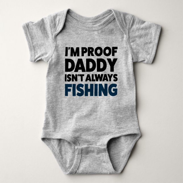 Funny Baby Fishing Jersey Bodysuit Shirt (Front)