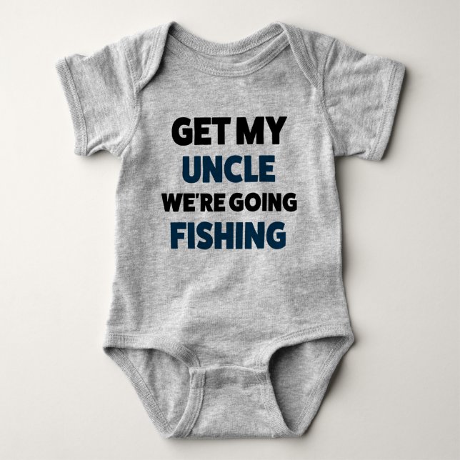 Funny Baby Fishing Jersey Bodysuit Shirt (Front)
