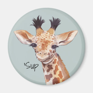 Funny Baby Giraffe Personalised Magnet