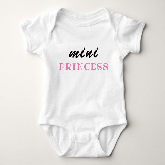 Funny Baby Girl Gift, Mini Princess, Cute Newborn  Baby Bodysuit (Front)