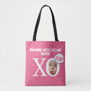 Funny Baby girl photo Tote Bag: Custom tote bag