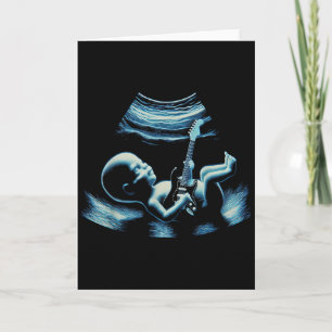 Funny Baby Guitar Player Rock Music Pregnancy Anno Card