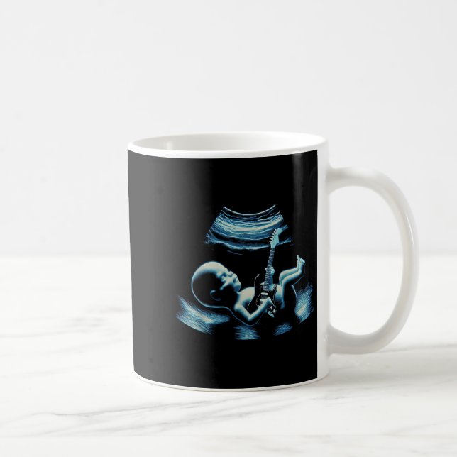 Funny Baby Guitar Player Rock Music Pregnancy Anno Coffee Mug (Right)