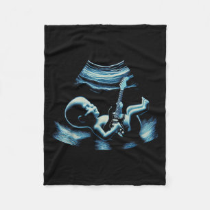 Funny Baby Guitar Player Rock Music Pregnancy Anno Fleece Blanket