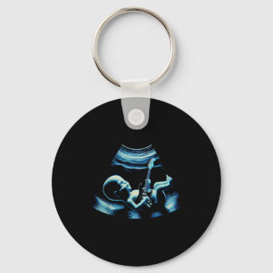 Funny Baby Guitar Player Rock Music Pregnancy Anno Key Ring