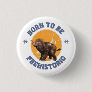 Funny Baby Mammoth Prehistoric Birthday 3 Cm Round Badge
