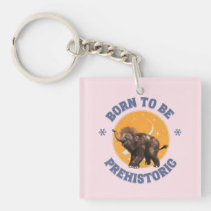 Funny Baby Mammoth Prehistoric Birthday Key Ring