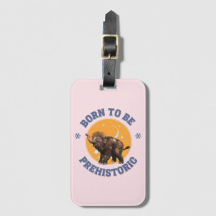 Funny Baby Mammoth Prehistoric Birthday Luggage Tag