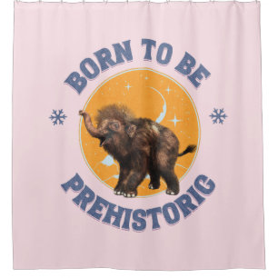 Funny Baby Mammoth Prehistoric Birthday Shower Curtain
