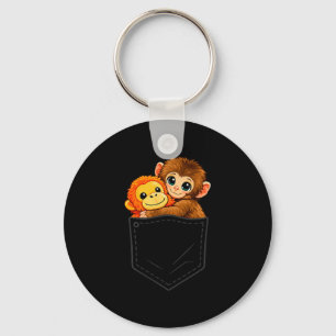 Funny baby monkey punch and ora-mama pocket men key ring