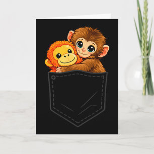 Funny baby monkey punch and ora-mama pocket menFun Card