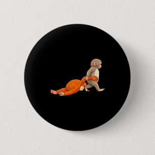 Funny baby monkey punch cute animal men women kids 6 cm round badge