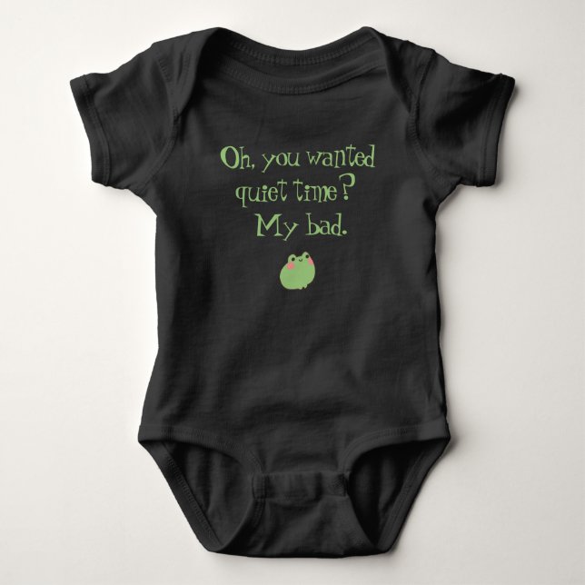 funny baby outfit gift for newborn with frog baby bodysuit (Front)