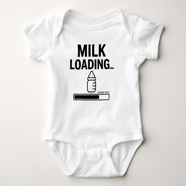 Funny Baby Overall– “Milk Loading… Please Wait” –  Baby Bodysuit (Front)