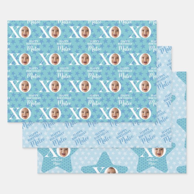 Funny Baby Photo Collage Personalised  Wrapping Paper Sheet (Set)