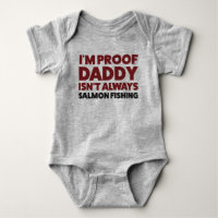 Funny Baby Salmon Fishing Jersey Bodysuit Shirt