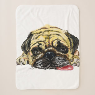 Funny Baby Sherpa Blanket Pug Dog - Your Colours