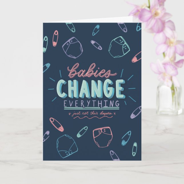 Funny Baby Shower Greeting Card (Orchid)