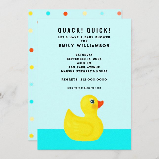 Funny Baby Shower Invitation (Front/Back)