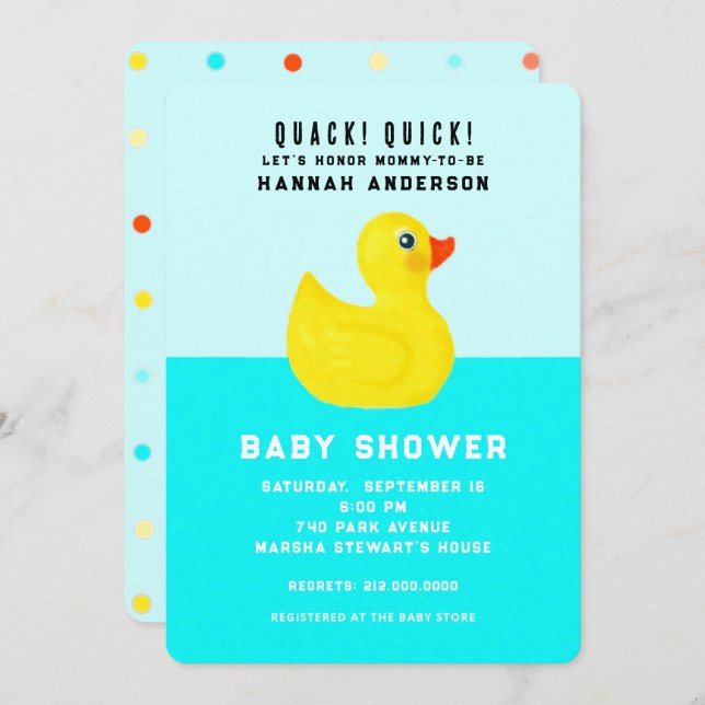 Funny Baby Shower Invitation (Front/Back)