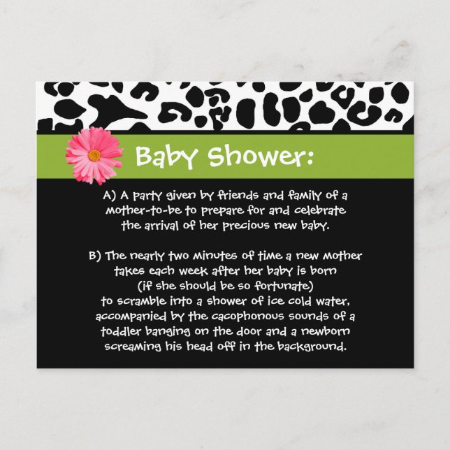 Funny Baby Shower Thank You Trendy Leopard Print Postcard (Front)