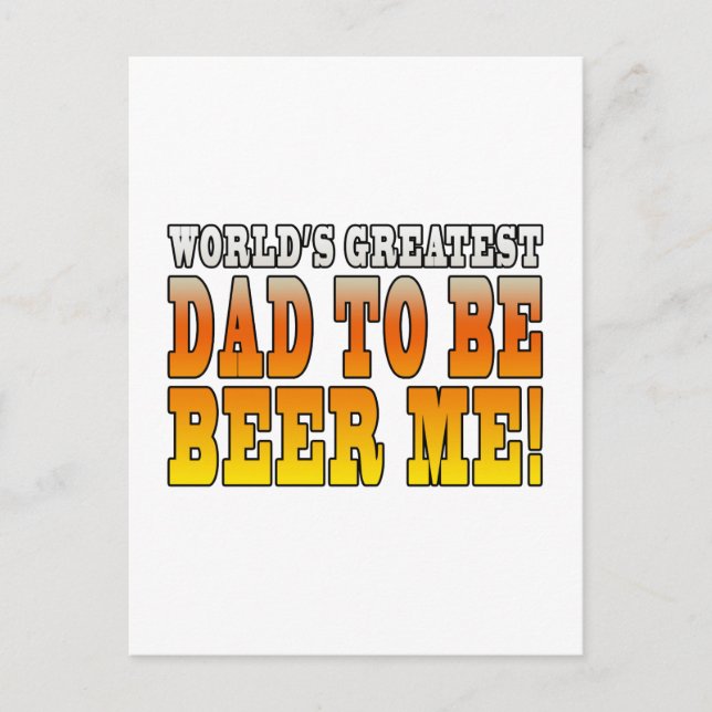 Funny Baby Showers Worlds Greatest Dad to Be Invitation Postcard (Front)
