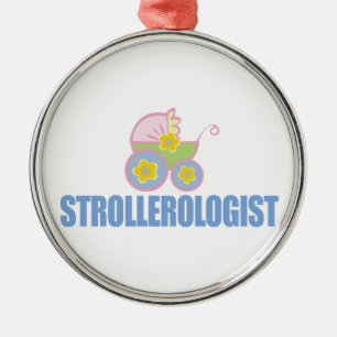 Funny Baby Stroller Metal Ornament