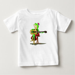 Funny Baby T-Shirt with Frog Playing Guitar