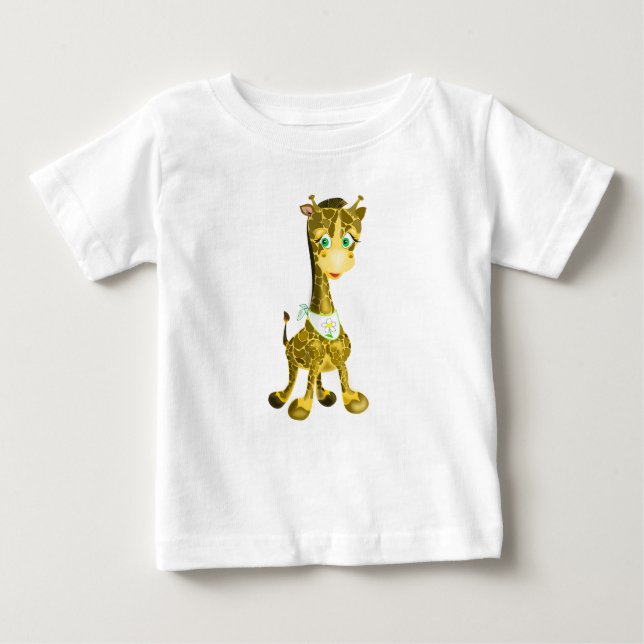 Funny Baby T-Shirt with Happy Baby Giraffe (Front)