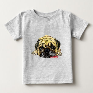 Funny Baby T-Shirt with Pug Dog