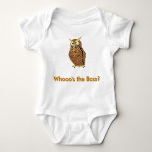 Funny baby's cloth Owl Whoo's the Boss Baby Bodysuit
