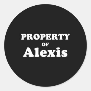 Funny Bachelor Gifts For Groom Property Of Alexis Classic Round Sticker