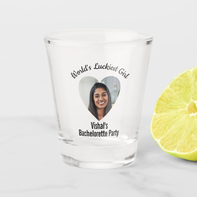 Funny Bachelor Party Favour Bride's Face Shot Glas Shot Glass (Front)