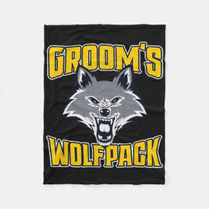 Funny Bachelor Party Groom's Wolfpack Wedding Part Fleece Blanket