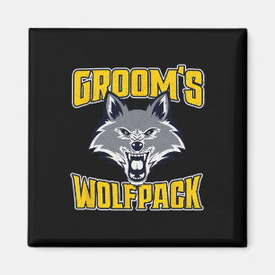 Funny Bachelor Party Groom's Wolfpack Wedding Part Magnet