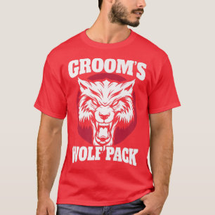 Funny Bachelor Party Grooms Wolfpack Wedding Party T-Shirt