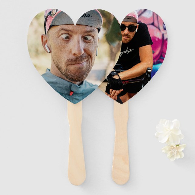 Funny Bachelorette Grooms Face Cut Out Hand Fan (Front and Back)