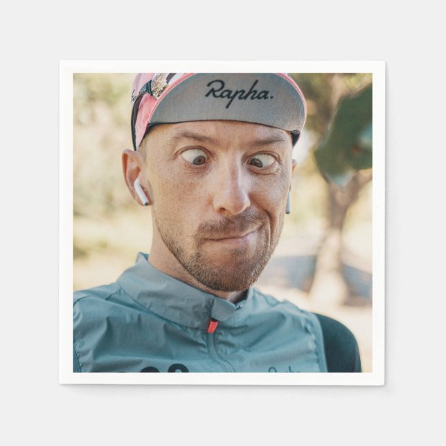 Funny Bachelorette Party Groom Face Napkins (Front)