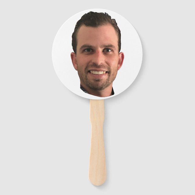 Funny Bachelorette Party Groom Picture Photo  Hand Hand Fan (Front)